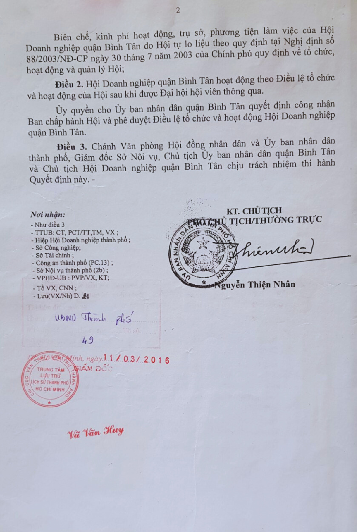 Quyết định thành lập Hội — trang 2
